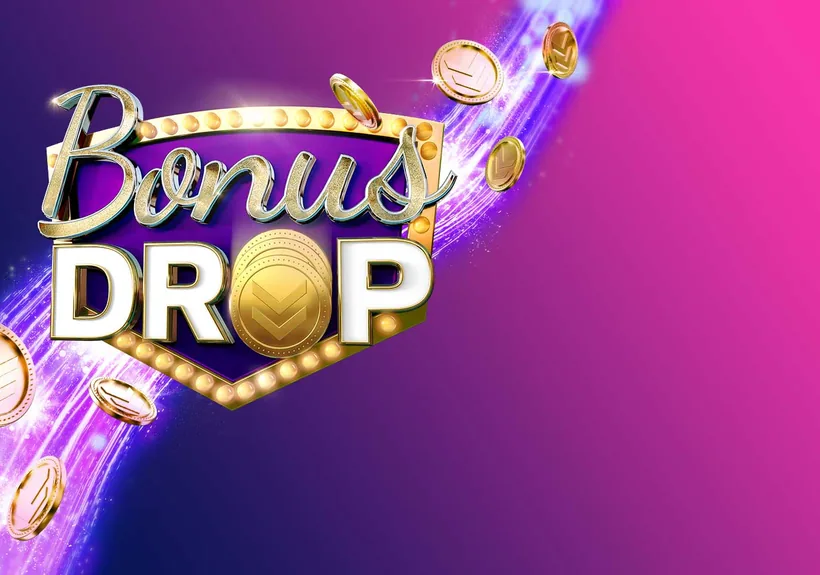 Bonus Drop logo with gold coins from William Hill Vegas